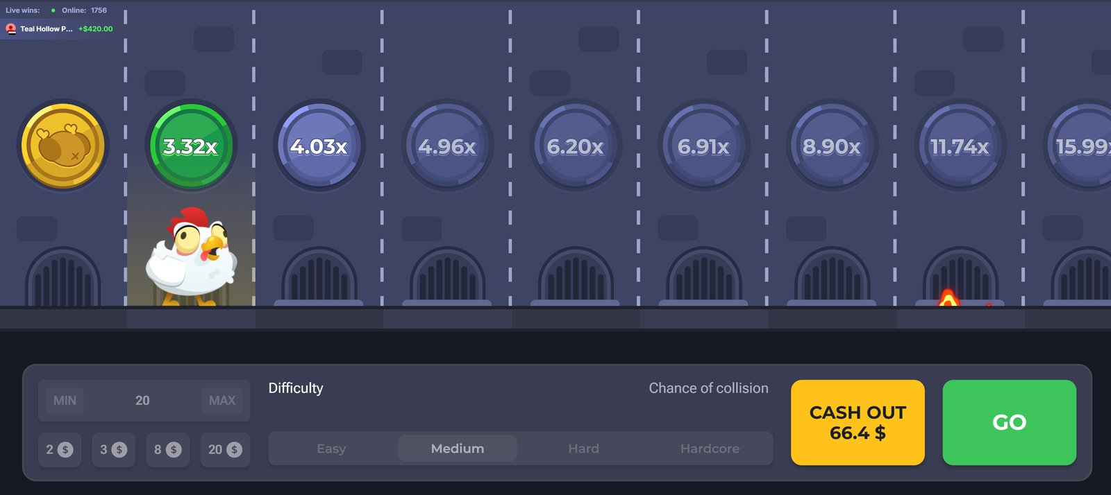 Chicken Road TikTok — Casino-Crash-Game, Screenshot